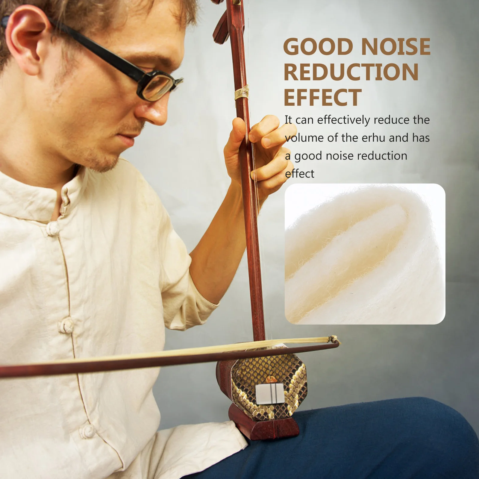 

4pcs Erhu Sound Filter Pad Durable Wool Portable Huqin Mute Musical Instrument Accessory Home Practice Beginner