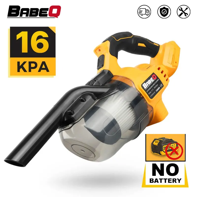 BABEQ 16KPA Cordless Vacuum Cleaner Handheld Clean Vacuum Multi-function Dust Carpet Collect Power Tools For Makita 18v Battery