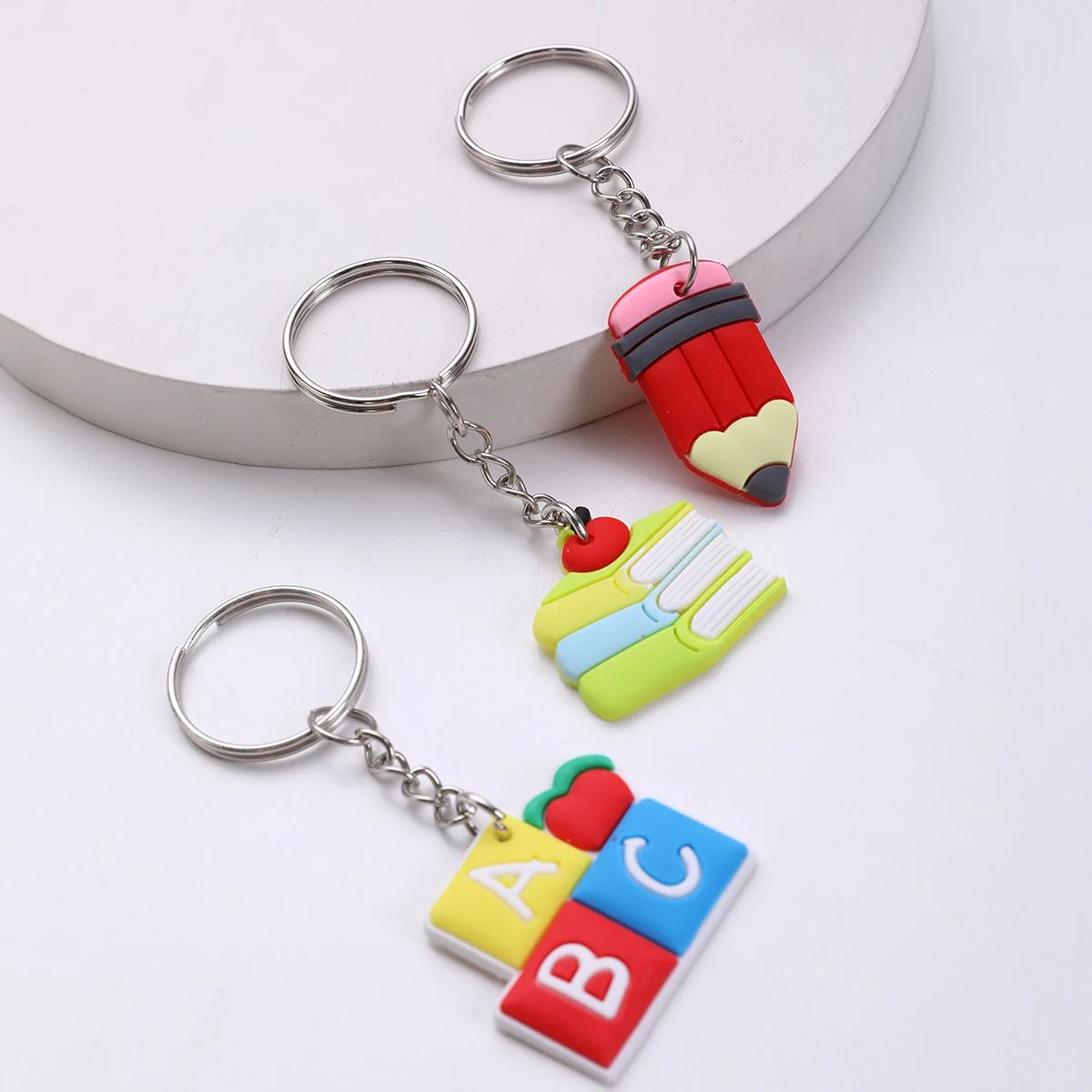 24pcs Students Stationery Keychain PVC School supplies Pendant Cartoon Bag Schoolbag Accessories School season Graduation Gifts - Image 4