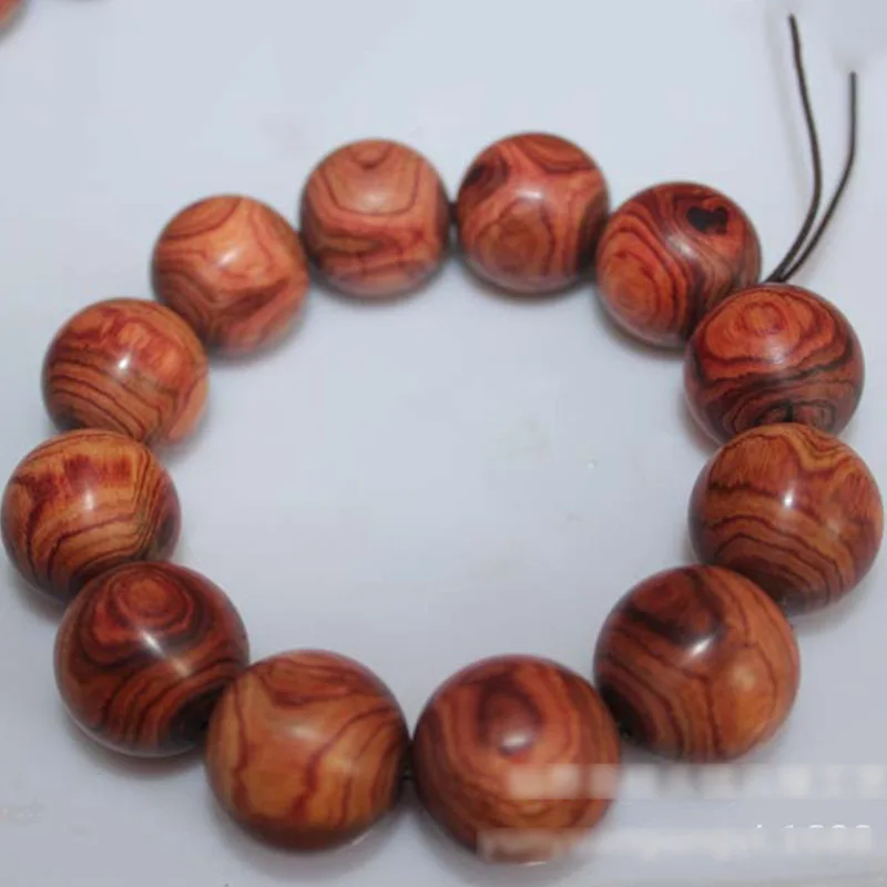 Rosewood willow double-eye grimace bead bracelet, landscape and tiger skin pattern Buddha beads, collectible