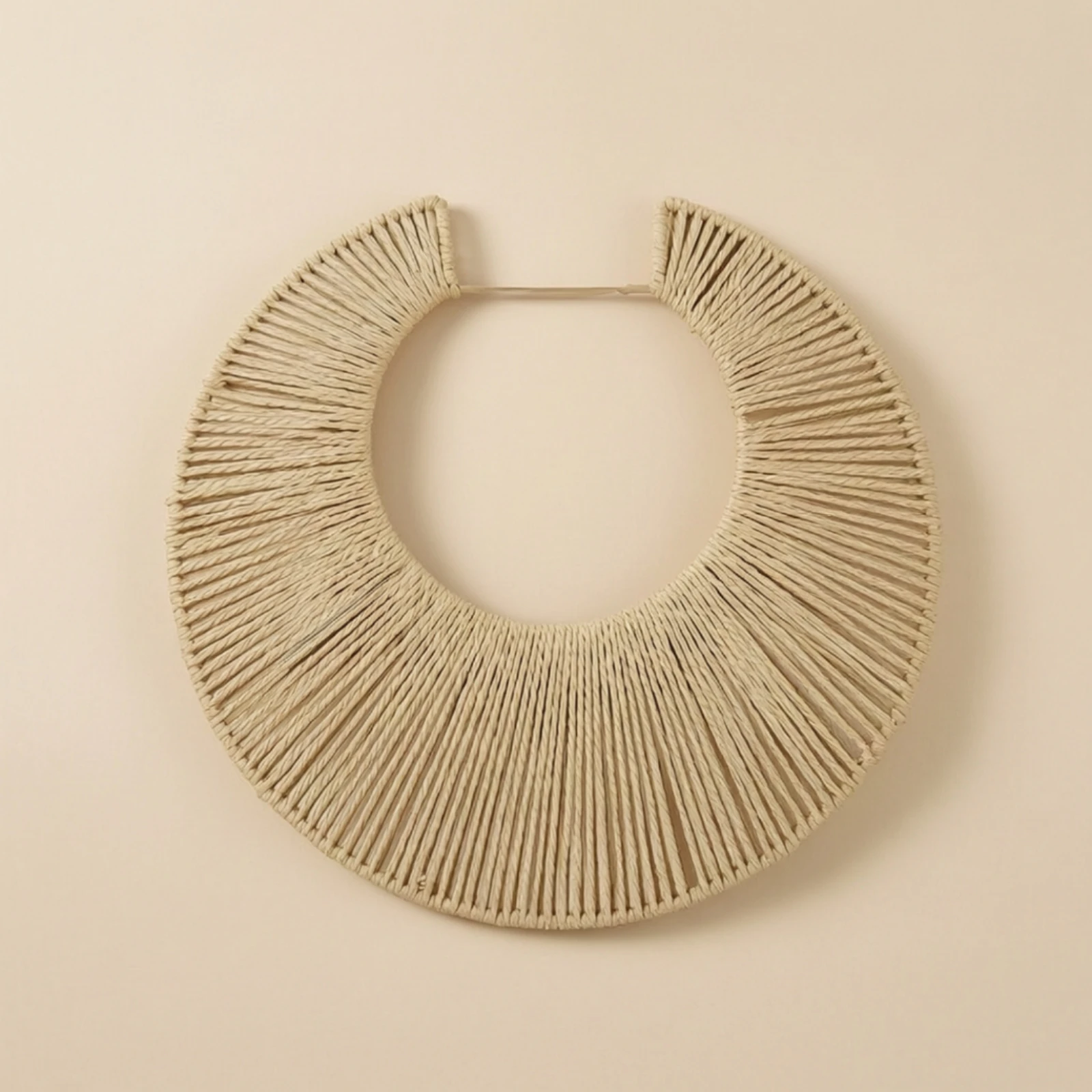 Pendant Lampshade Hand-Woven Lampshade with Paper Rope Pendant Shade Rustic Paper Lantern Beige for Minimalists, Living Rooms