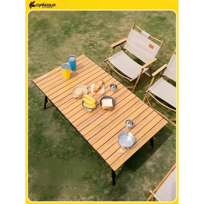 Portable Aluminum Alloy Folding Table for Outdoor Camping Picnic with Oxford Cloth Storage Bag Lightweight Egg Roll Design
