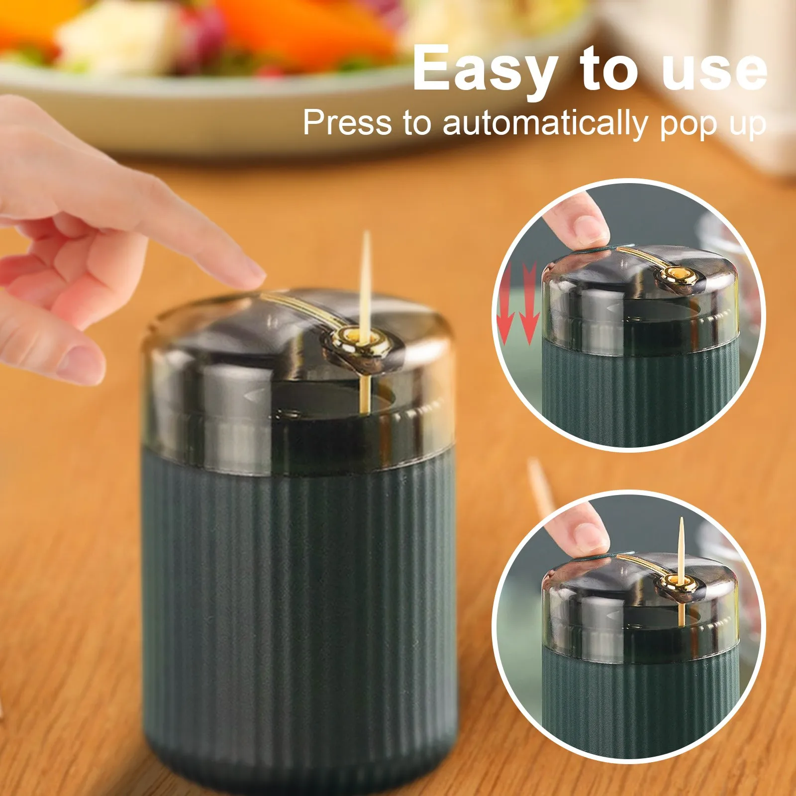 Pop-Up Automatic Toothpick Dispenser Portable Plastic Toothpick Holder Container Creative Press Toothpick Storage Box Organizer