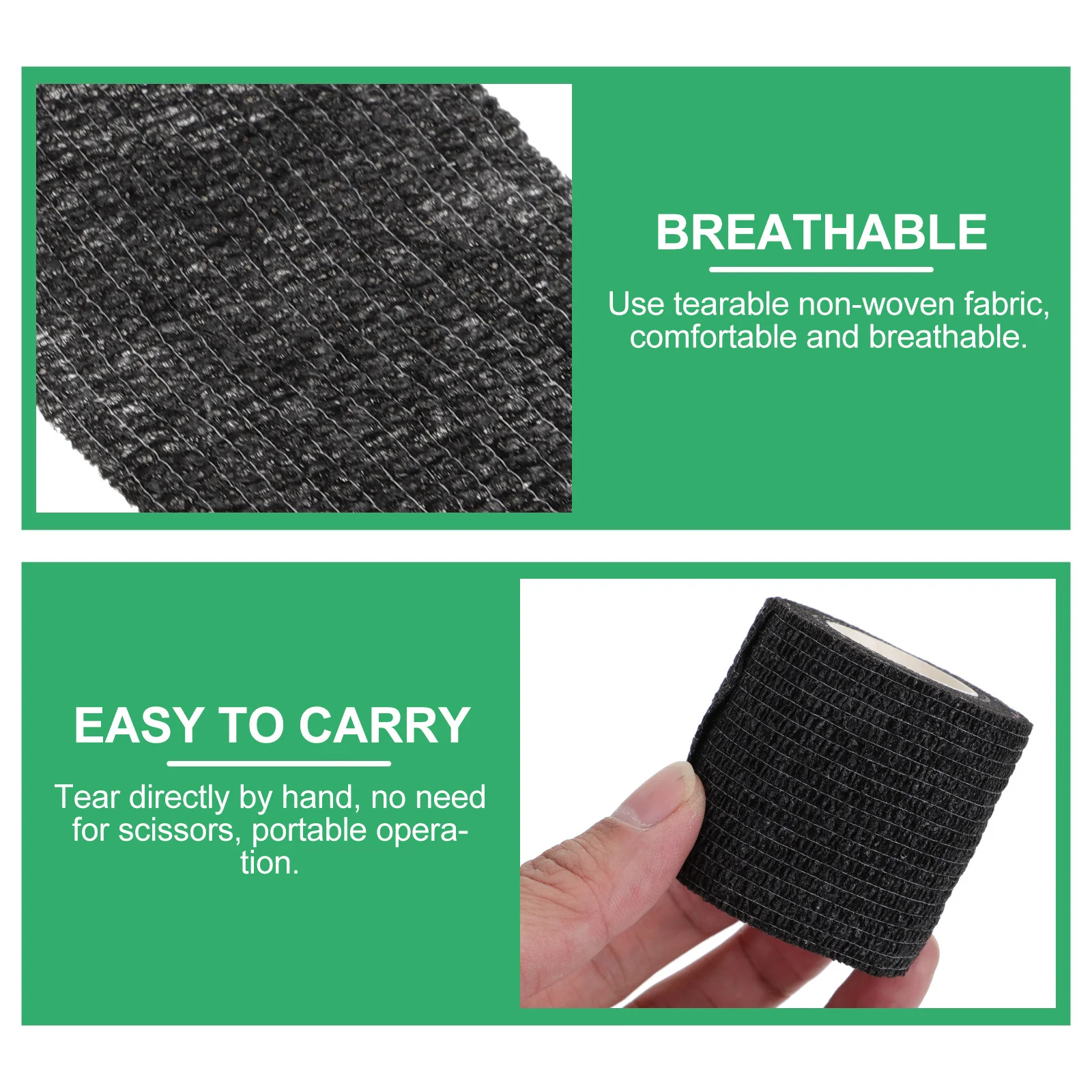 

12pcs 12 Rolls Elastic Grip Covers Non-Woven Self-Adhesive Fitness Bands Sports Wrist Braces Replacement Disposable Lightweight