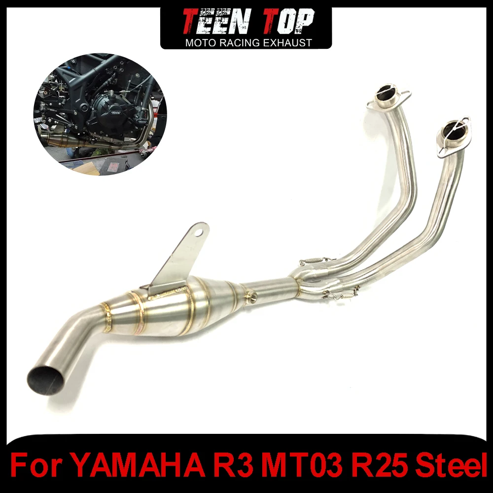 

Motorcycle Exhaust Front Link Pipe For YAMAHA R3 R25 MT03 Exhaust Header Connection Pipe R3 Stainless Steel Moto Tube