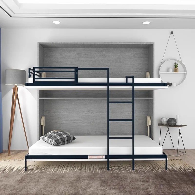 Multifunctional Parent-Child Double Murphy Bed Frame, Hidden Bunk Bed with Hardware Fittings