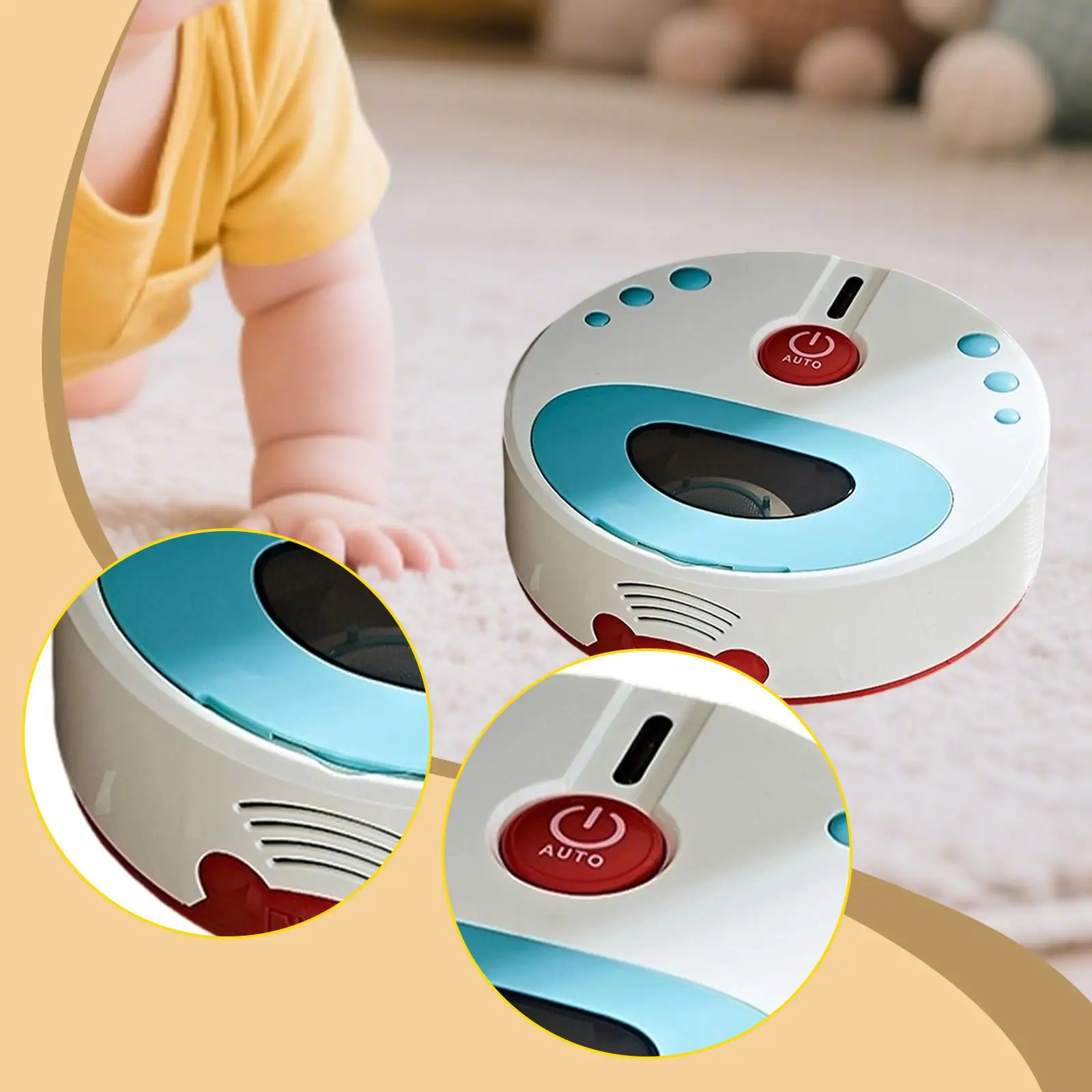 

Simulation Floor Sweep Toy Robot Developmental Portable Interactive Pretend Play Housekeeping Kids Vaccum Sweeper for Boys Home