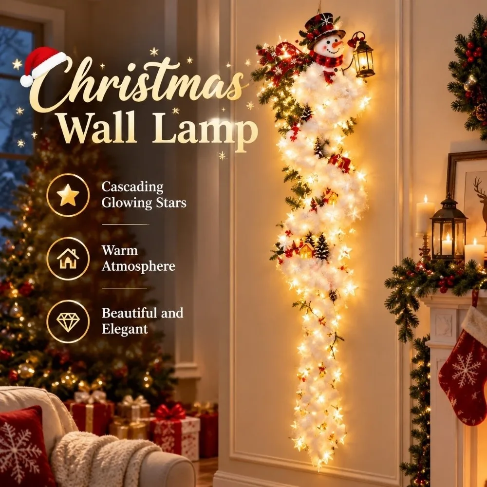 Cascading Glowing Angel Blessing Wall Light Star Durable Wall Decor Santa Light Warm Atmosphere Beautiful and Elegant