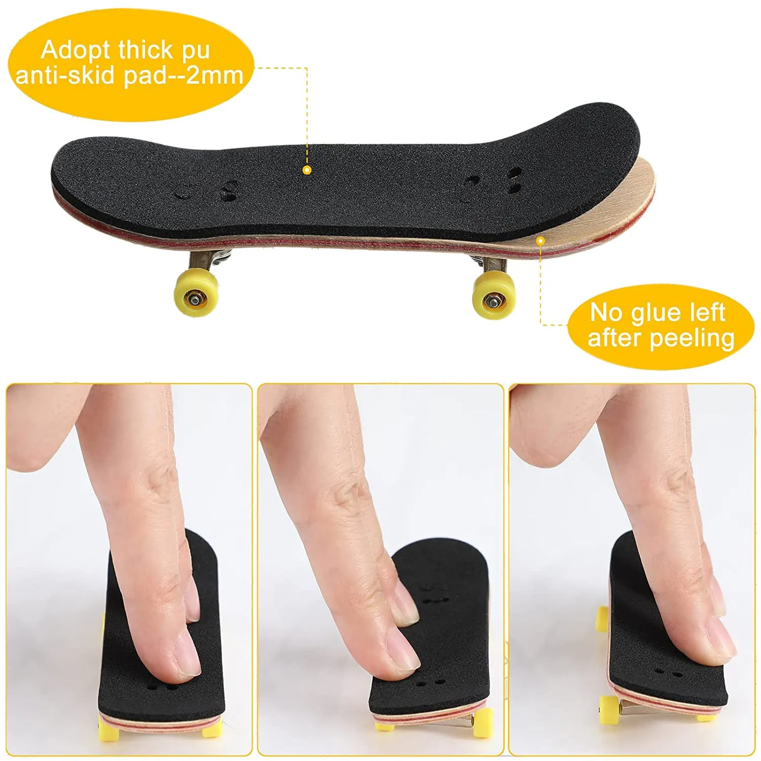 24 ชิ้น Fingerboard Foam Grip เทปกาวโฟมเทปสีดํา Non Slip Foam Grip เทปสําหรับ Mini Fingerboards