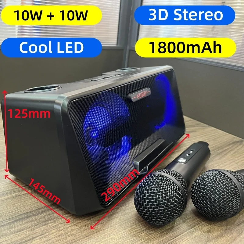 Wireless Bluetooth Speaker Suitable for Home Karaoke USB Microphone Sound System Integration Subwoofer 3D Surround Sound FM/USB