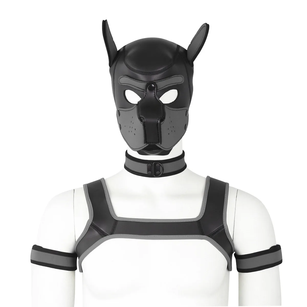 Cosplay Neopren Hund Kopfbedeckung Arm Brust Halsband Komplettes Set Performance Requisiten für Bühnenkostüme Halloween Requisiten