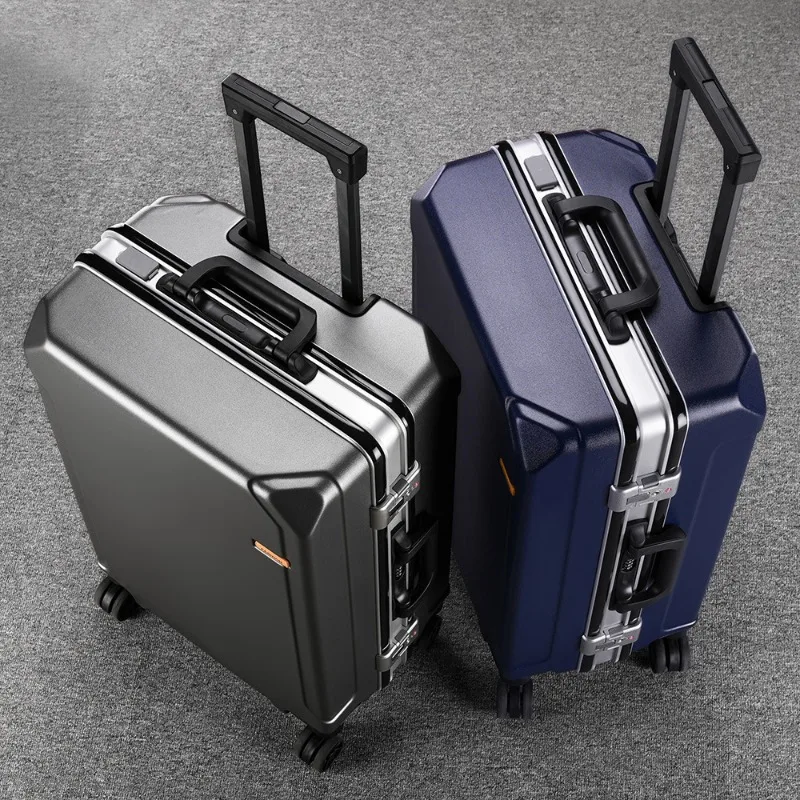 

New Travel Suitcase Student Aluminum Frame Spinner Hardshell Zipper Combination Lock Cabin Luggage Lightweight Unisex Suitcases