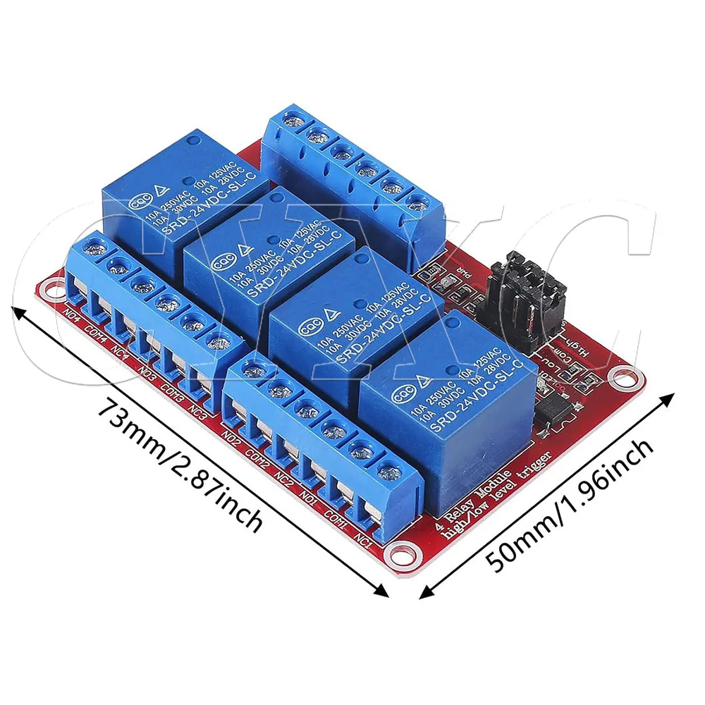 4 Channel 5V 12V 24V Relay Module with Optocoupler High or Low Level Trigger Expansion red Board for Raspberry Pi Arduino
