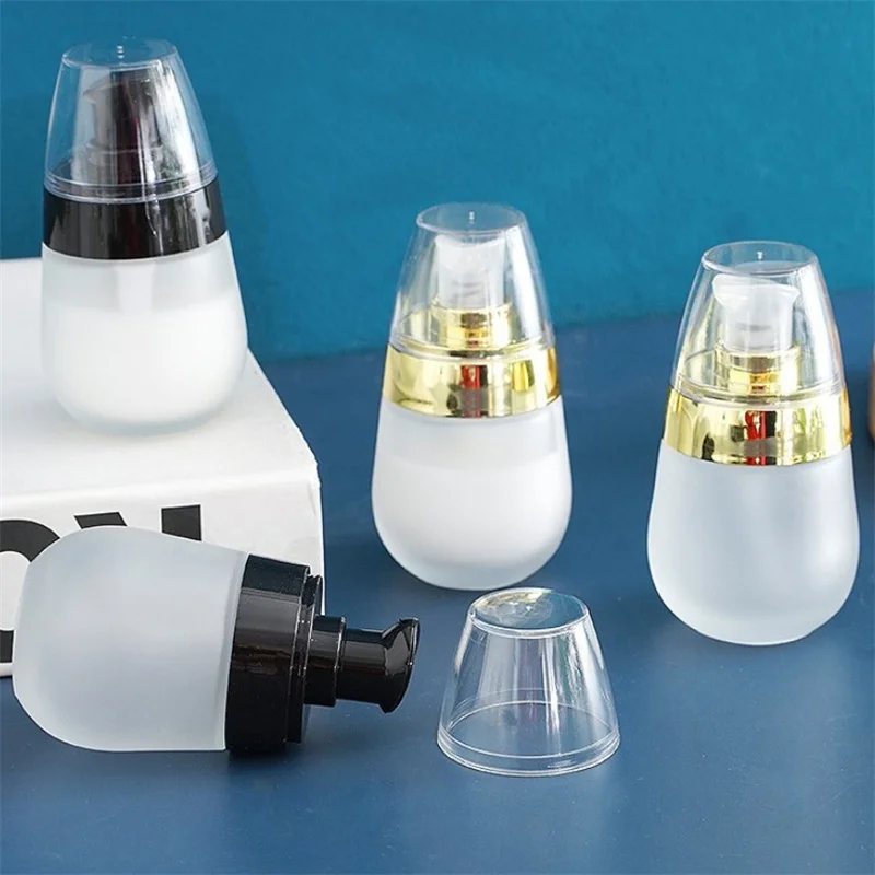 真空すりガラスボトル空の詰め替え容器 30 ミリリットルメイクアップ化粧品フェイスクリームローションジャー軟膏ポンプトラベルボトル