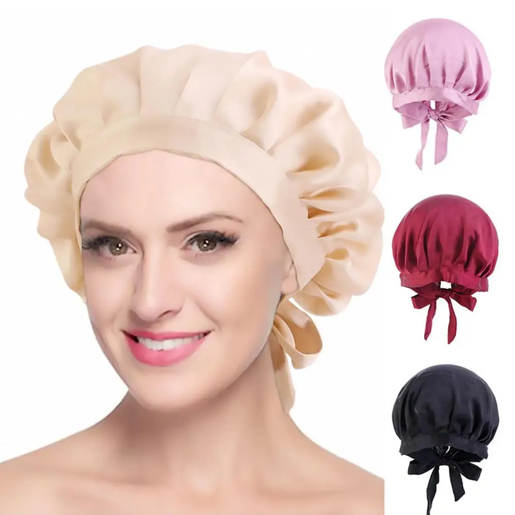 100 Mulberry Silk Bonnet for Sleeping Women Silk Cap To Sleep Elastic Tie Band Silk Hair Cap For Sleeping Silk Hat Night Hair