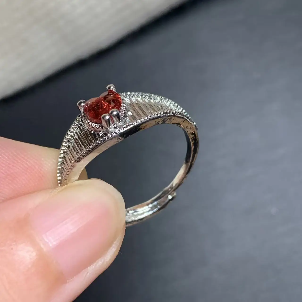 Vintage Natural Garnet Ring Stone Female Handmade Rings Jewelry for Women Gift