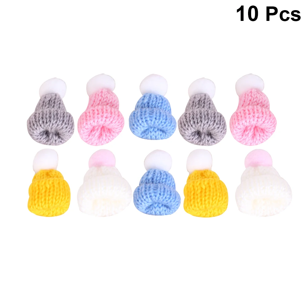 

10 Pcs Christmas Tree Hat Decoration Decorations Indoor Knitted Hanging Pendant for Decorative Props Mini