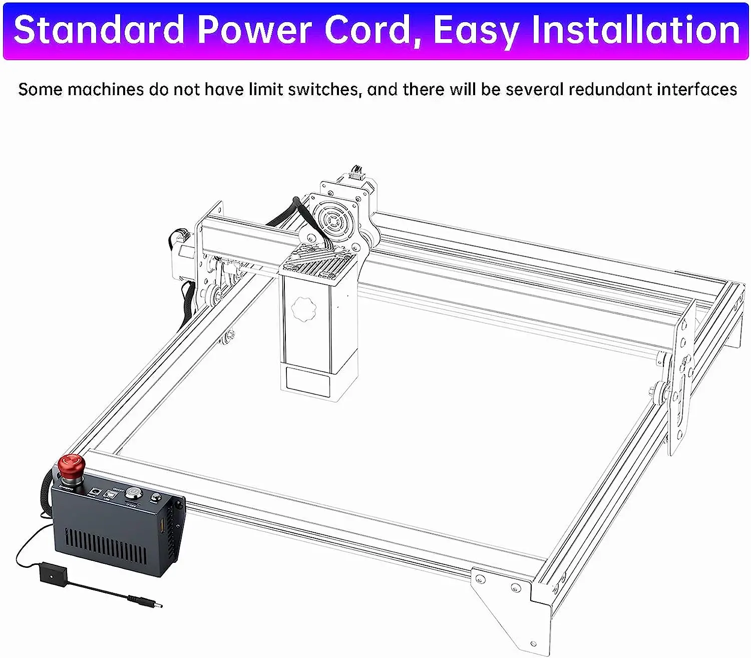 ATOMSTACK AIC1 Air Assist Automatic Control Kits for Laser Engraver Auto ON/Off LightBurn M7 Offline Emergency Stop Reset Button