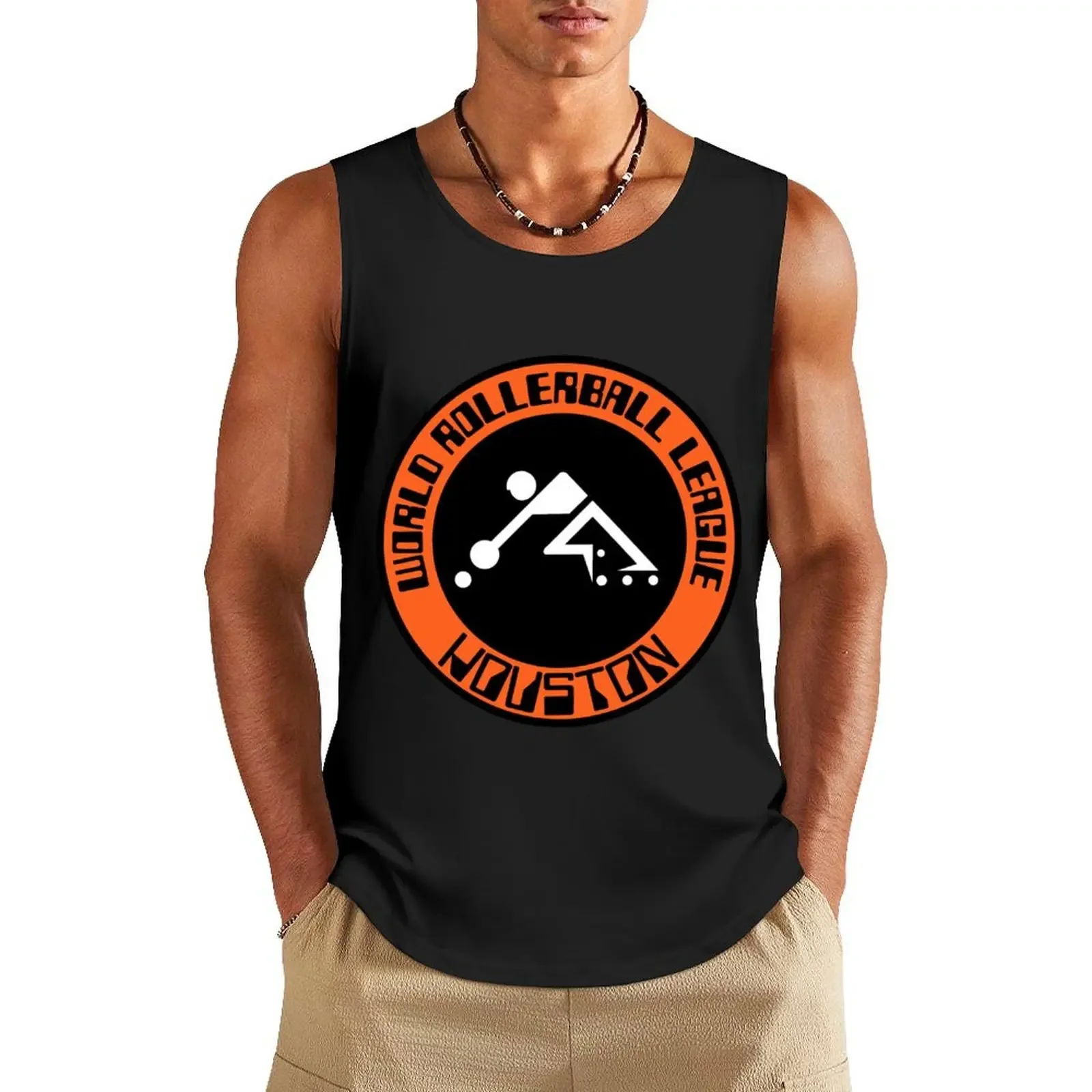 

World Rollerball League - Houston (Rollerball) Sticker Tank Top T-shirt for fitness men gym Men's singlets
