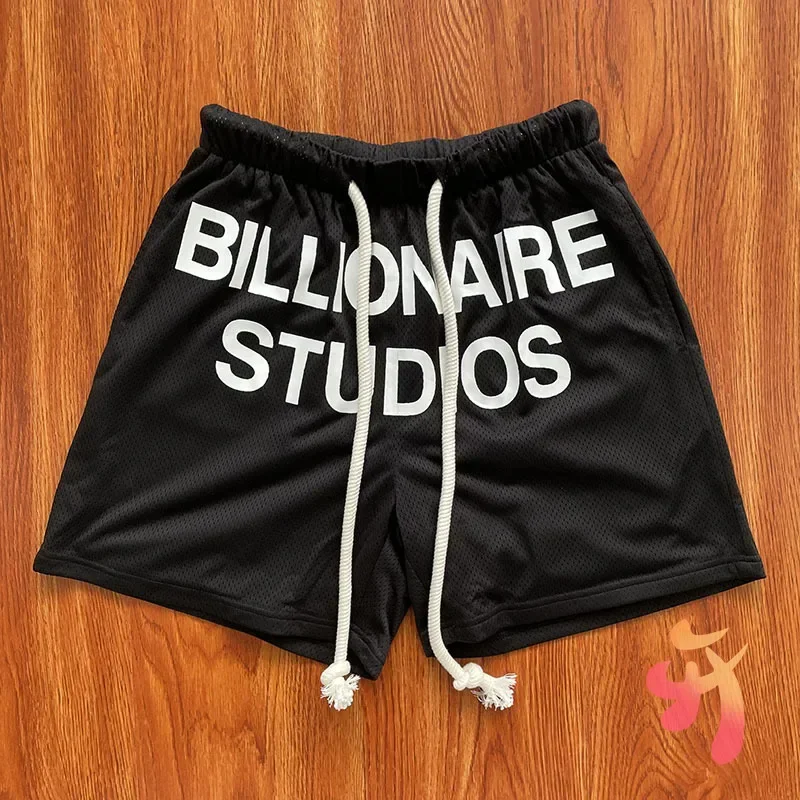 Cactus Jack Shorts Fashion Casual Loose Color Blocking Patch Black Drawstring Elastic Waist Shorts Men Women Streetwear Pants