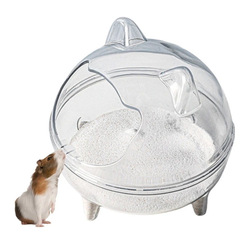 Transparent Hamster Sand Bath Sturdily Transparent Sand Bath Container for Companionship of Guinea Pigs and Hedgehogs