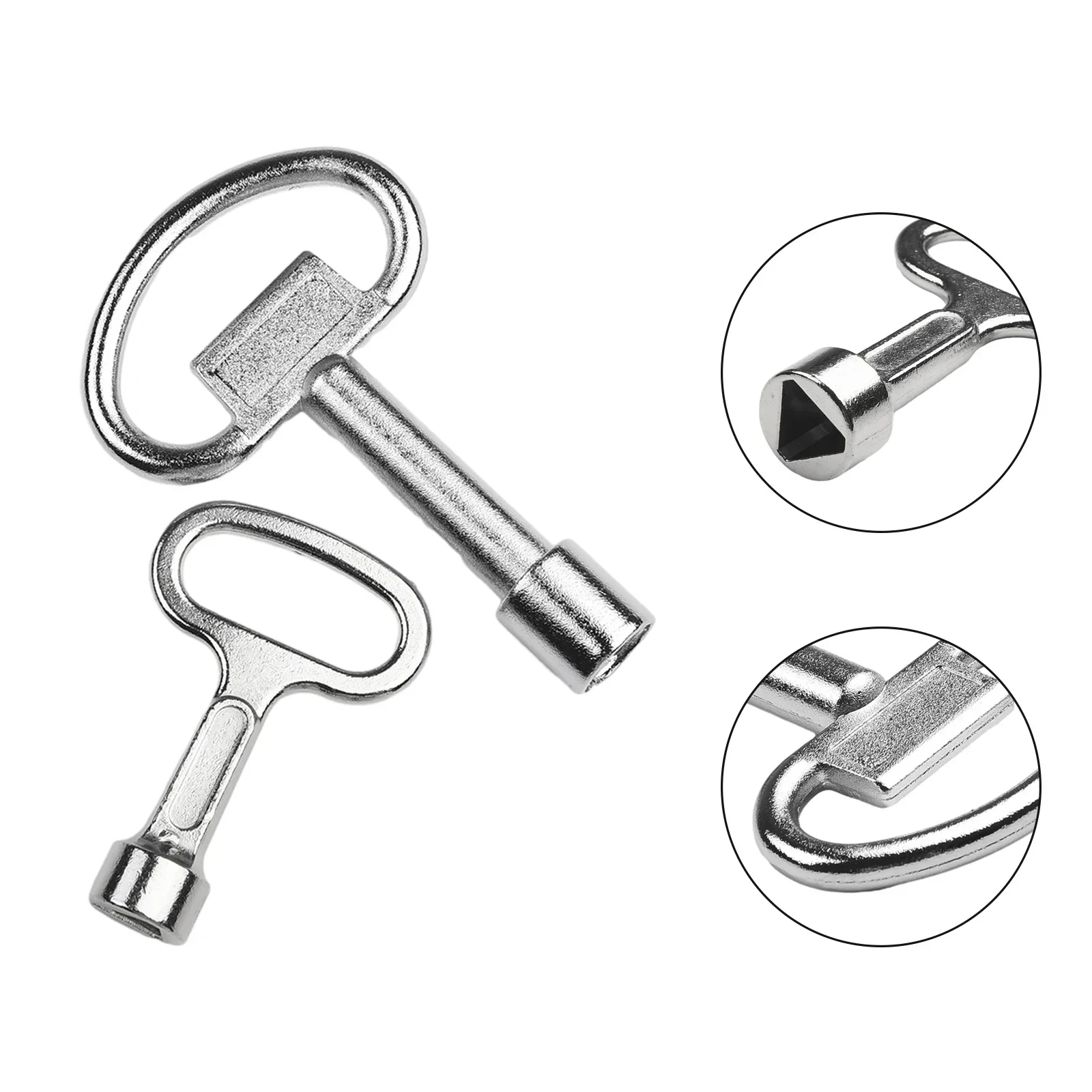 2 Pcs Water Tap Valve Switch Key Triangle Wrench Elevator Door Key Lock Wrench 8/9mm Hole Household Repairing Manual Tools