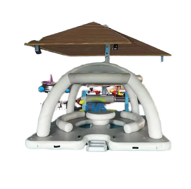 //Wholesale Inflatable Floating Dock Platform Island Tent Water Park Amusement Facility For Rental