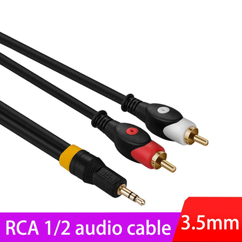 Digizulu 3.5mm to RCA Cable Stereo Audio Y Splitter Cord Gold Plated 1.5m/3m for Smartphone TV Speaker Amplifier Car Stereo