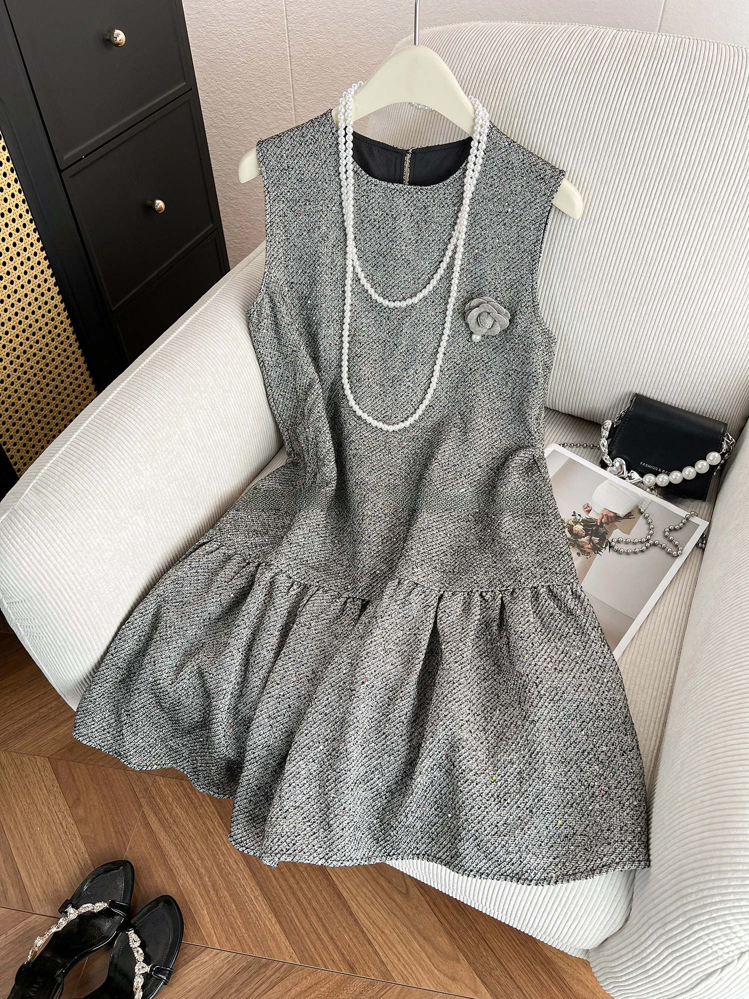 Faionable minceur été nouveau gilet Sle Dr femmes Svel t-shirt dimensionnel fleur décoration décontracté a-ligne Dr