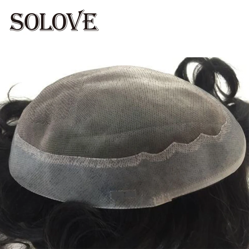 Men Hair Toupee Mono Pu Men's Capillary Prothesis Durable Prosthetic Hair Male Straight Wave Hair Replacement System Hairpeice