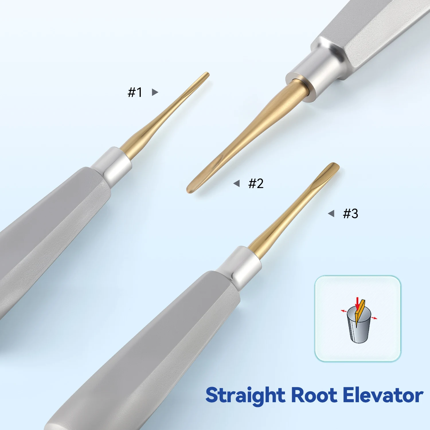 

1Pc AZDENT Dental Elevator Stainless Steel Dentist Surgical Instrument Tooth Extraction Straight Triangular Teeth Elevator