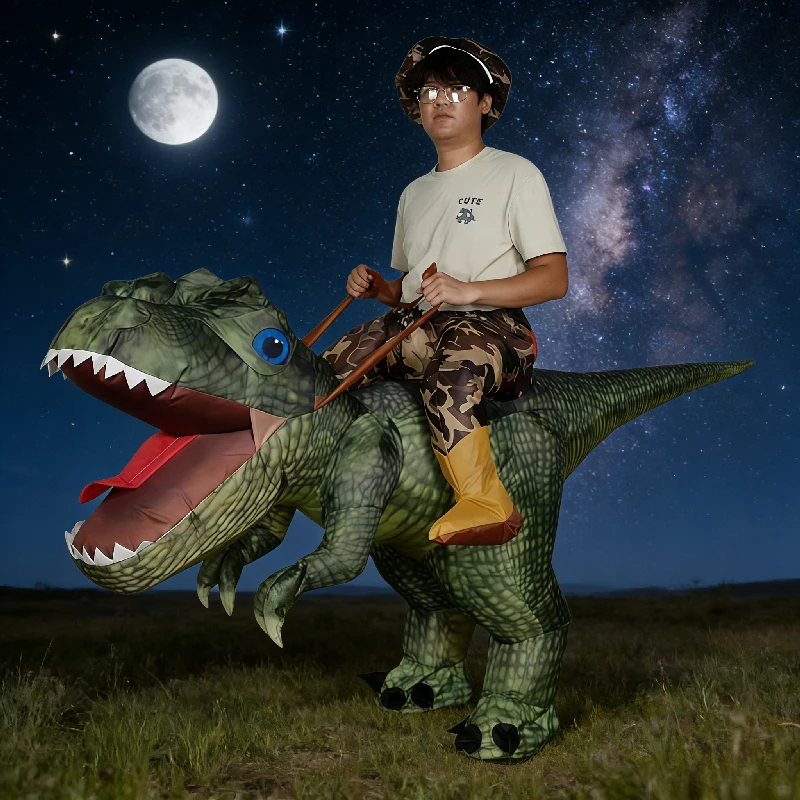 

Inflatable Dinosaur Costume Riding Tyrannosaurus Rex Dress Up Fun Role-playing Party Suit Holiday One-piece