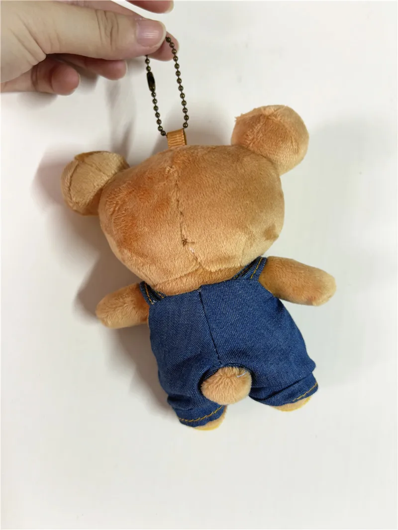 Neue süße rilakkuma Denim Bär Plüsch Schlüssel bund Ketten kleine Pandent Kinder Stofftiere für Kinder