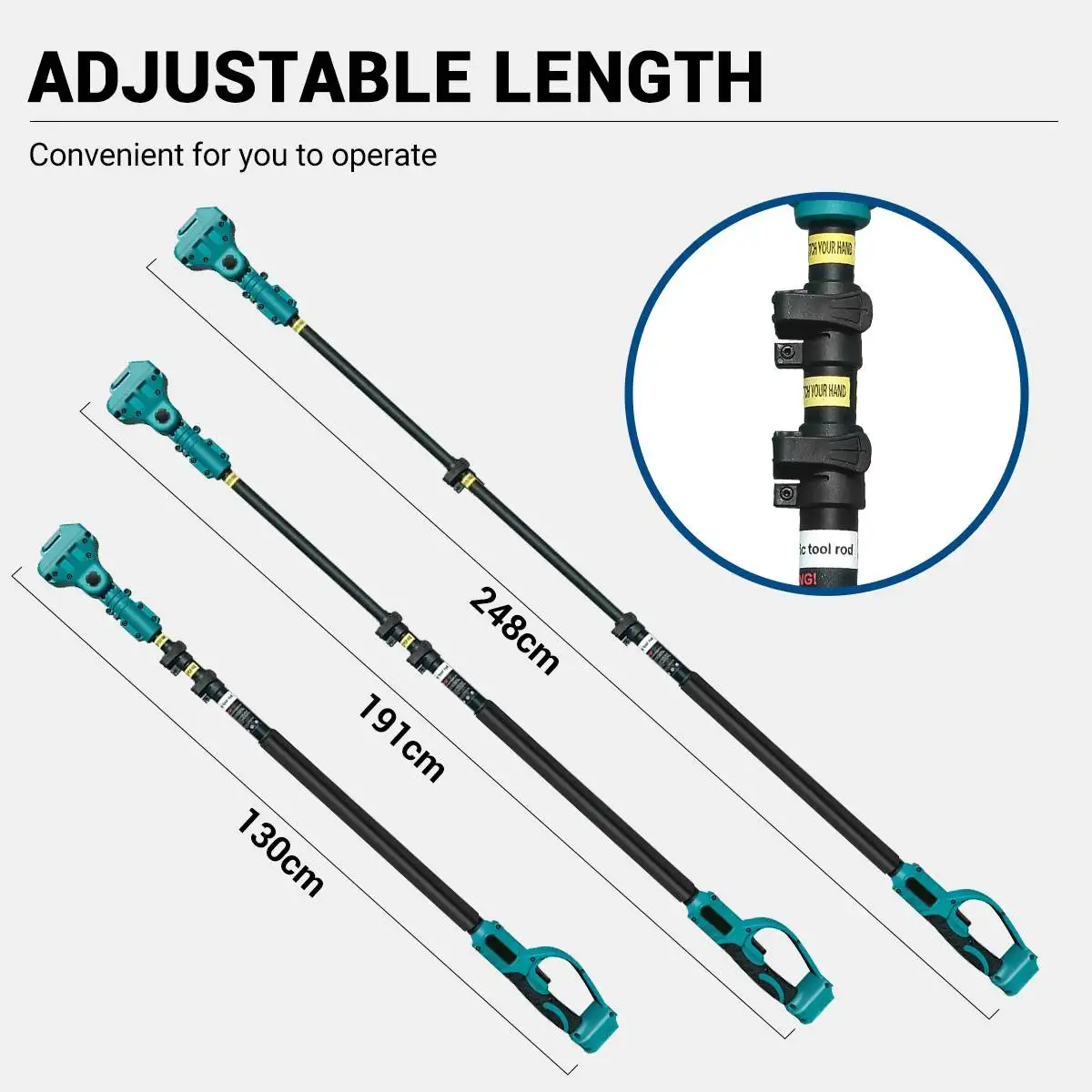 8/6inch Electric Chainsaw with 2.5m Telescopic Extension Pole Cordless Chain Saw High Branches Pruning for Makita 18V Battery