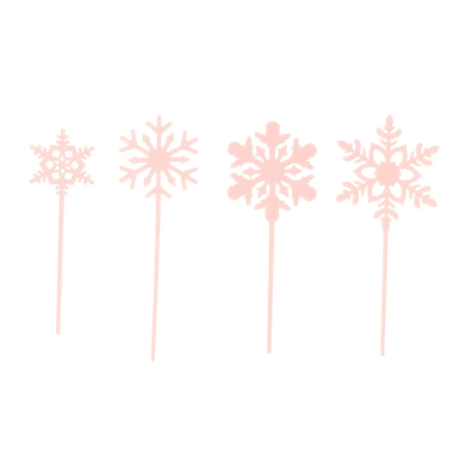 Snowflake Dessert Toppers Glitter Cake Picks for Christmas Birthday Wedding Party Decor