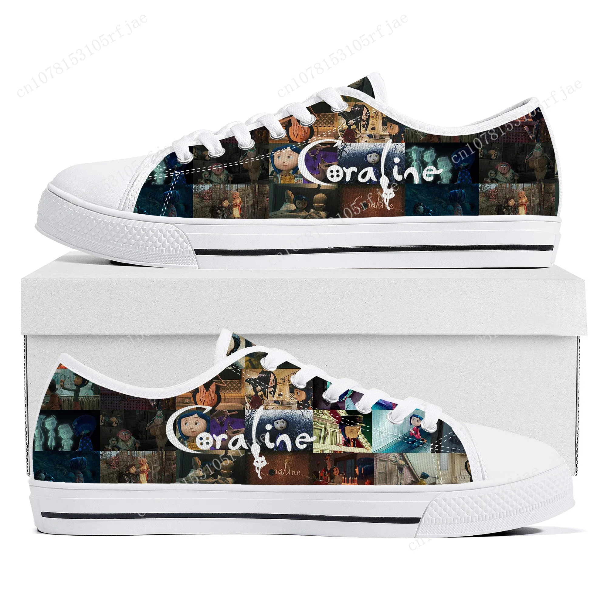 

Coraline The Secret Door Low Top Sneakers Womens Mens Teenager High Quality Fashion Canvas Sneaker Couple Custom Built Shoes