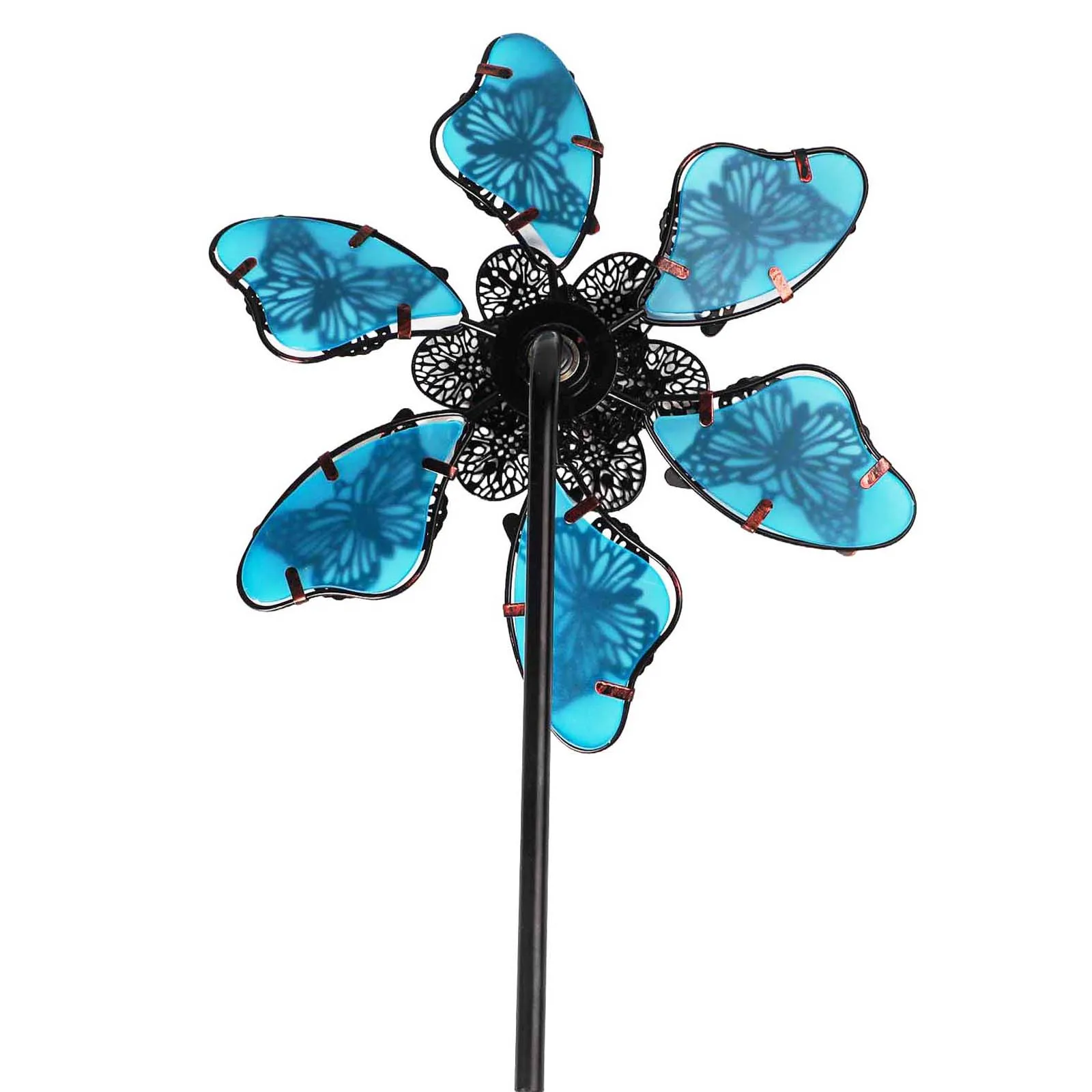 Colorful Garden Outdoor Art 90cm Fluorescent Windmill 90cm Size Colorful Lawn Ornament Easy Installation Suitable For Patios