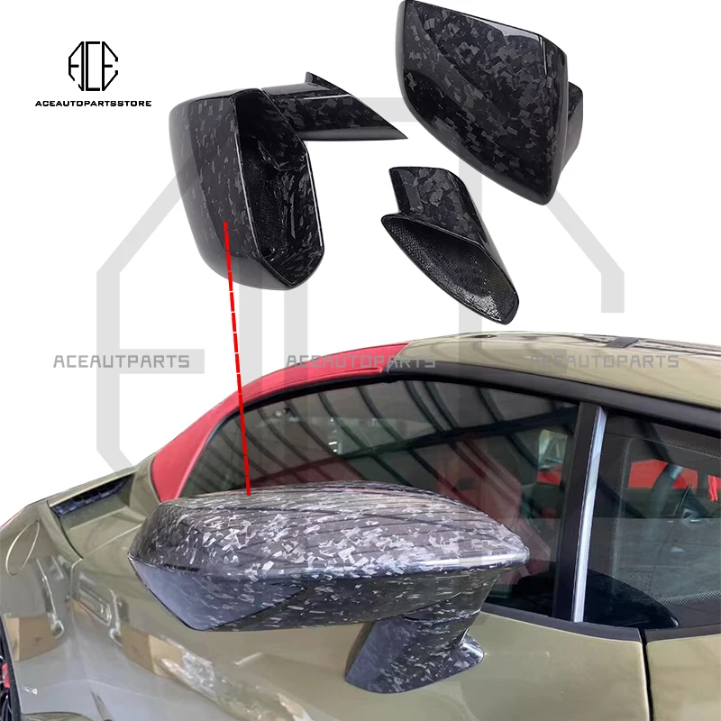 For Lamborghini Huracán EVO LP580 LP610 Rearview Cap Dry Carbon fiber rear view mirror case cover body kit Interior air outlet