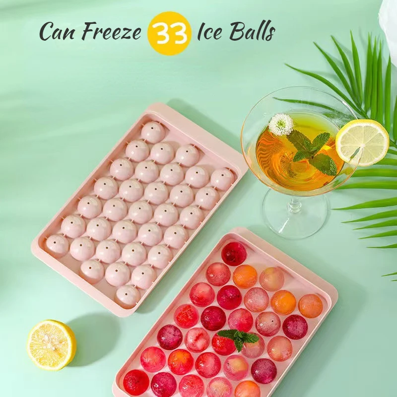 33 Ice Boll Hockey PP Mold Frozen Whiskey Ball Popsicle Ice Cube Tray Box Lollipop Making Gifts Kitchen Tools Accessories