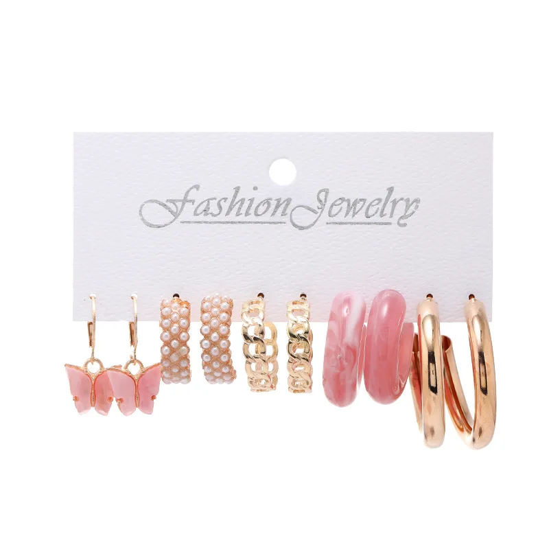 Набор-серег-бабочек-с-жемчугом-креативный-простой-розовый-акриловый-комплект-с-образными-вставками-из-смолы-модные-украшения-для-колец