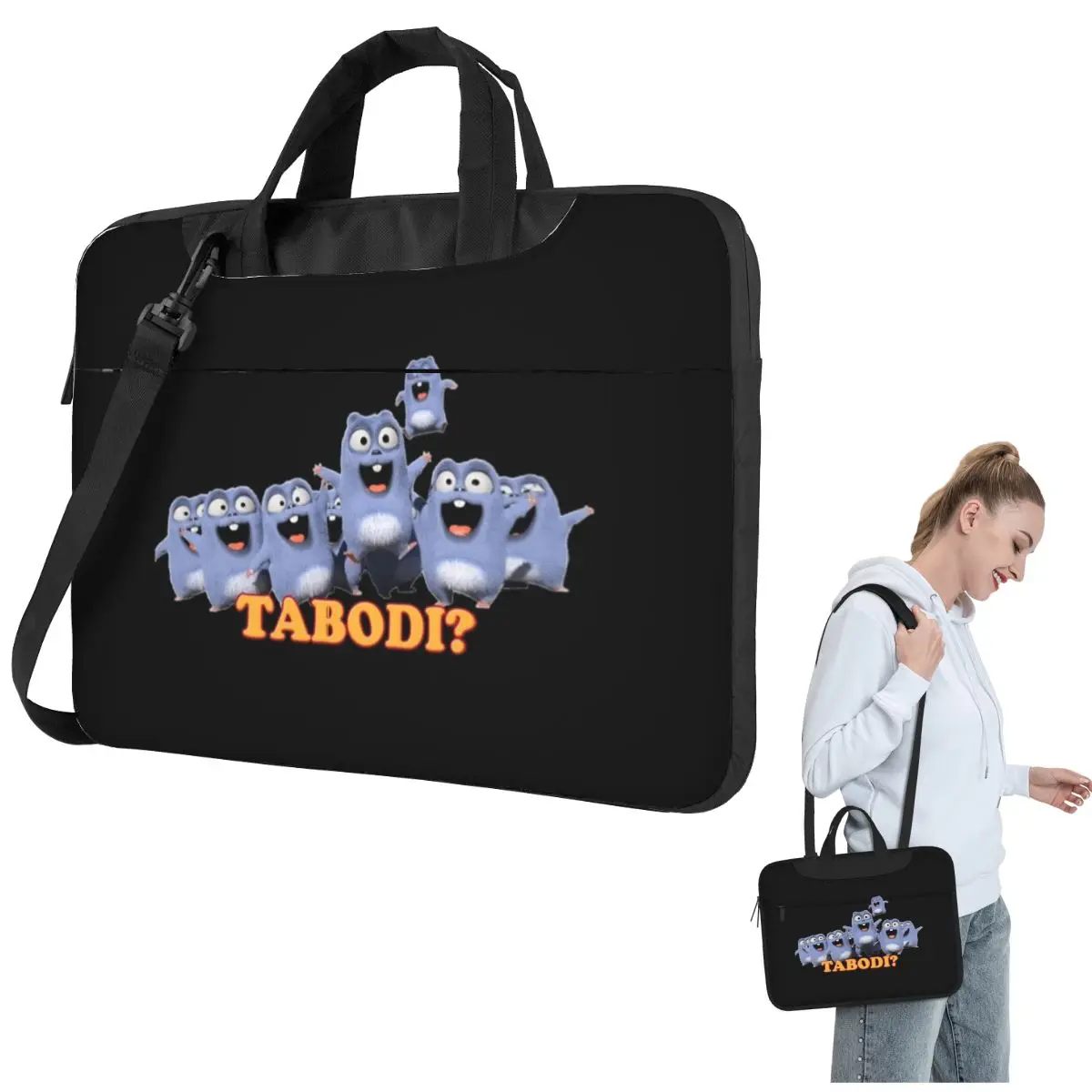 Grizzy And The Lemmings Tabodi Crossbody Laptop Bag Case Computer Bag Resistant Protective Notebook Pouch for Macbook Pro