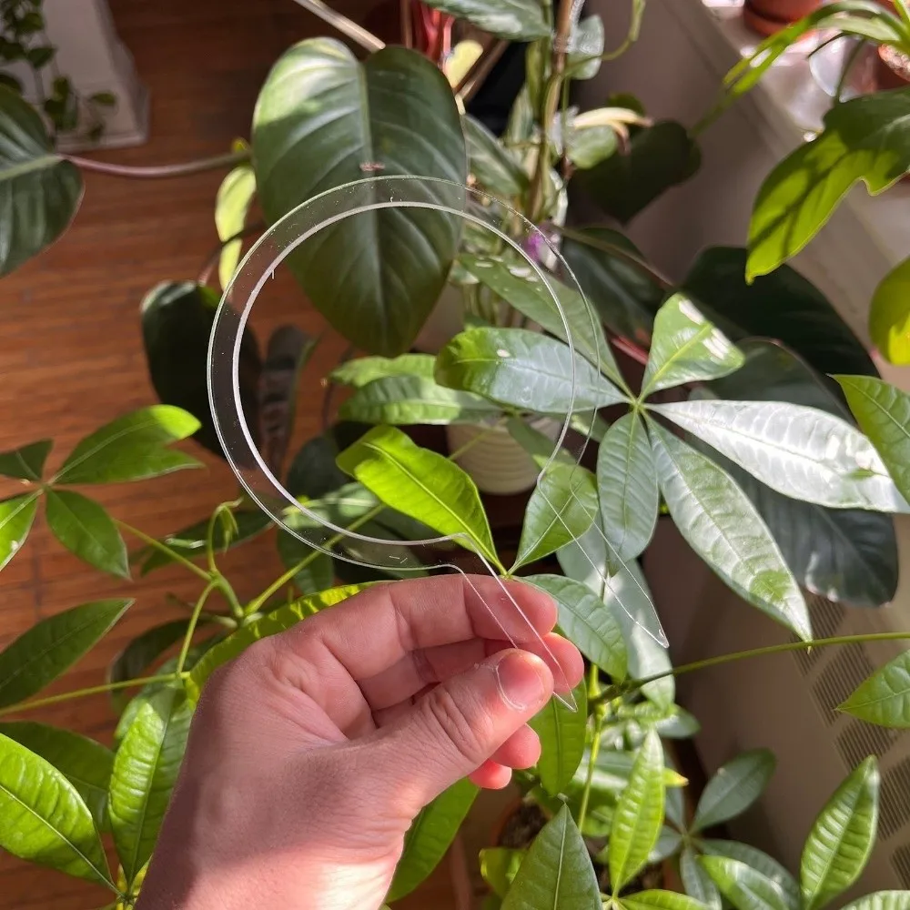 Transparent Acrylic Plant Bracket Weather-resistant Sturdy Plant Trellis Round Shape Fixed Support Frame Outdoor Garden