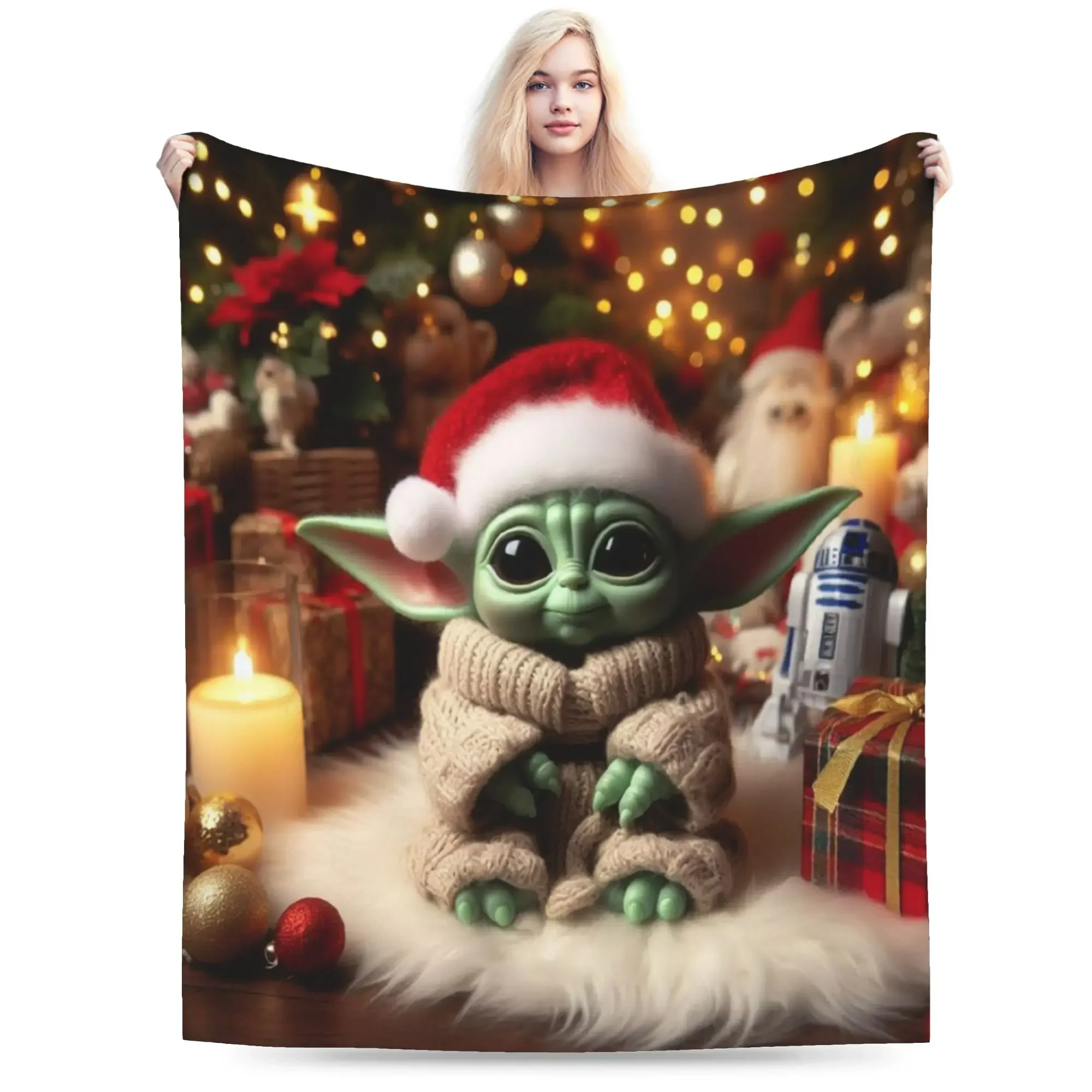 

Оригинальный дизайн: легкое тонкое флисовое одеяло Baby Yoda, комфортный плед, можно стирать в машине