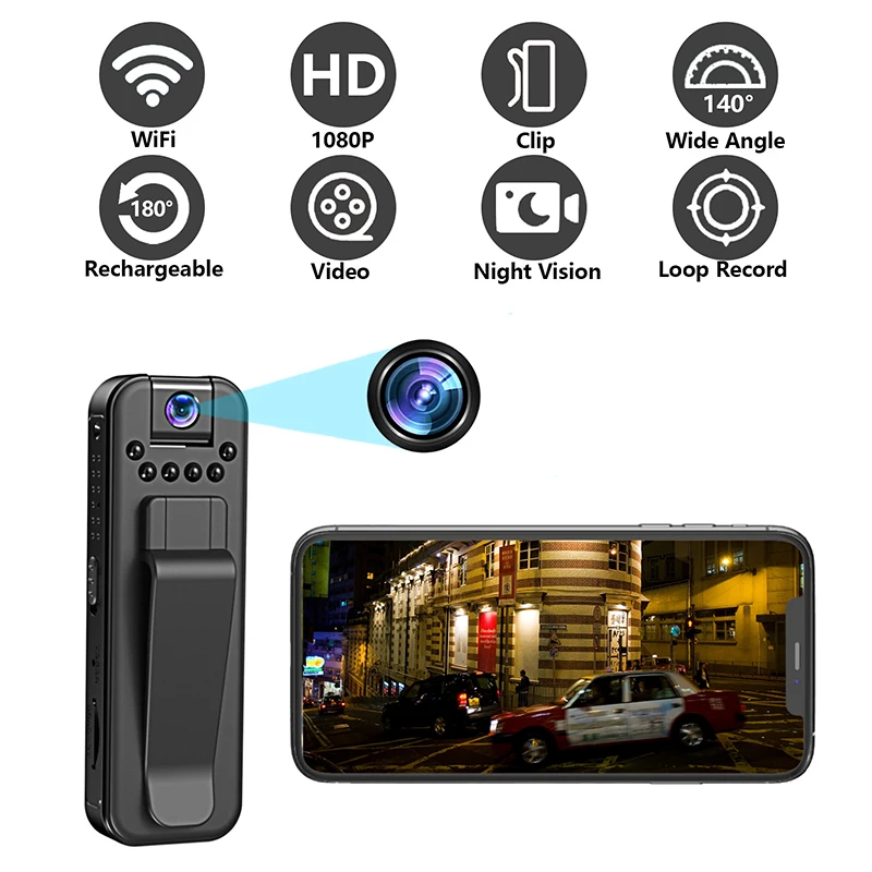 Wlth Wifi 1080P Mini Camera Portable Small Digital Video Recorder Police BodyCam Infrared Night Vision Miniature Camcorder 2024