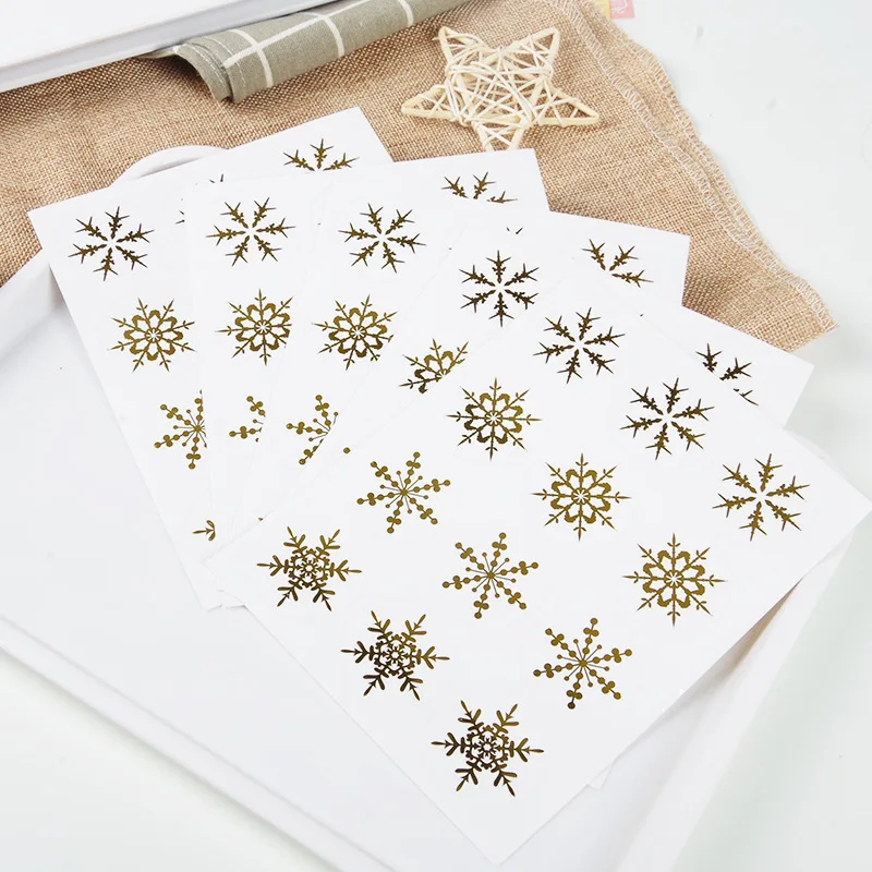 3.8cm transparent sticker CHRISTMAS Stickers Scrapbook Seal Label Stickers DIY Party Stationery Stickers Snowflake Stickers