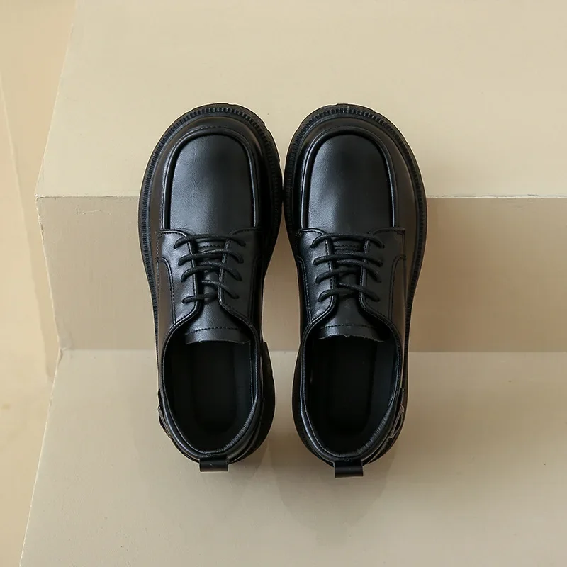 

Thick Sole Small Leather Shoes for Women's 2025 Spring and Autumn New British Academy Style Soft Leather Single Shoes