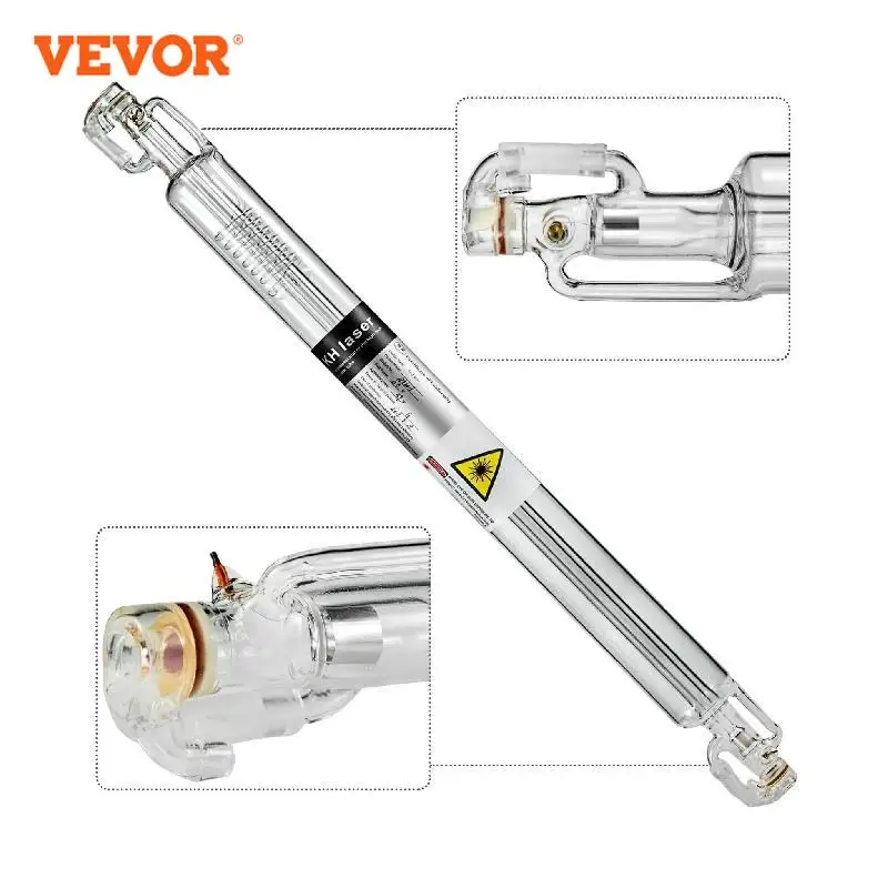 VEVOR CO2 Laser Tube 50W 800mm / 60W 1000mm Glass Laser Tube 50mm Dia for Laser Engraving Machine Cutting Machine Clearance Sale