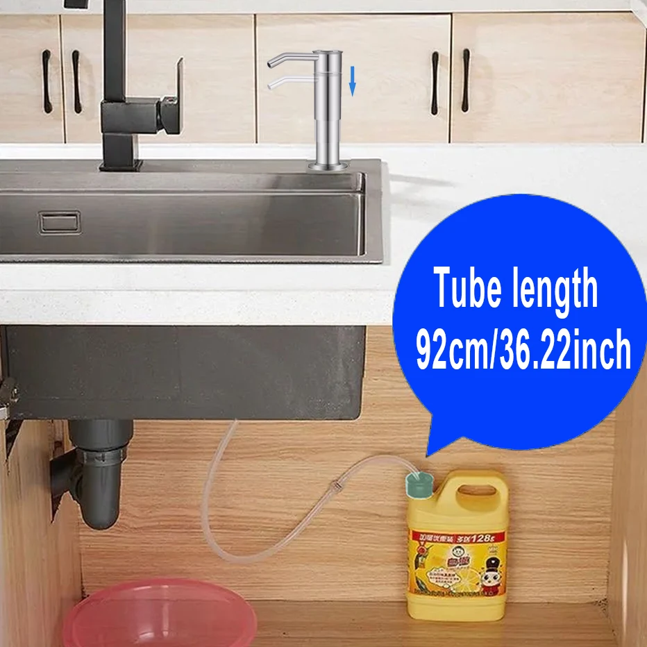 Upgraded Extended Kitchen Sink Soap Dispenser Press Tube Pump Dispenser Kitchen Sink Countertop Mounted Detergent Extension Tube