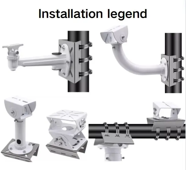 304 Stainless Steel CCTV Camera Pole Mount Bracket Rust‑Proof Surveillance Camera Adapter Plate Outdoor Monitoring Accessory