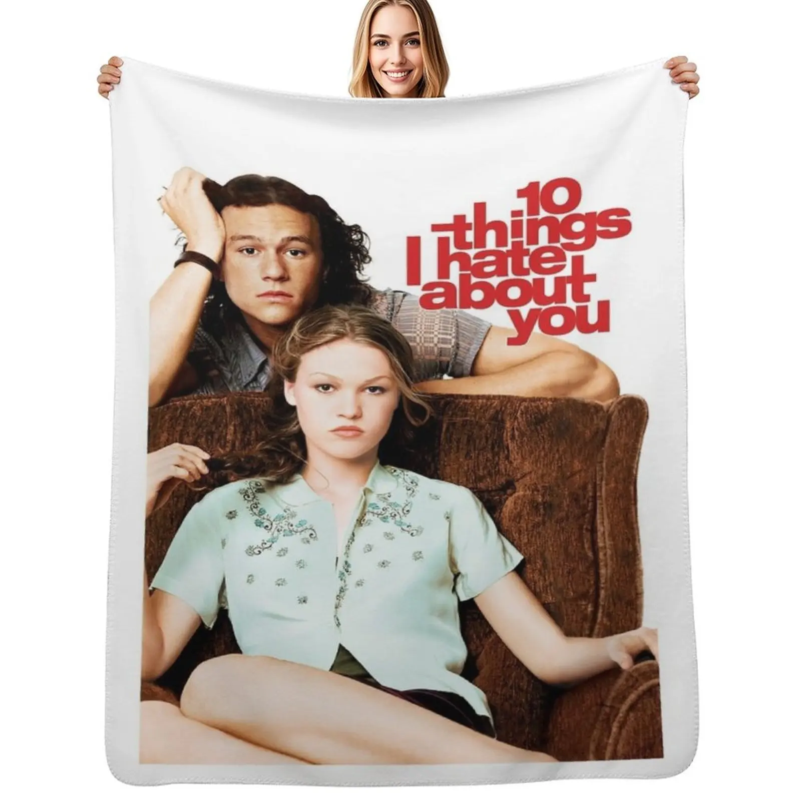 10 Things I Hate About You Throw Blanket warm for winter Bed christmas decoration wednesday Flannels Flannel Fabric Blankets